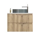 Piramida EURIDIKA fali fürdőszobabútor - mosdópult mosdó nélkül -2 fiókos - PINO TÖLGY - 75 x 48 x 53 cm