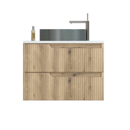 Piramida EURIDIKA fali fürdőszobabútor - mosdópult mosdó nélkül -2 fiókos - PINO TÖLGY - 75 x 48 x 53 cm