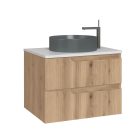 Piramida EURIDIKA fali fürdőszobabútor - mosdópult mosdó nélkül -2 fiókos - PINO TÖLGY - 75 x 48 x 53 cm