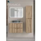 Piramida EURIDIKA fali fürdőszobabútor - mosdópult mosdó nélkül -2 fiókos - PINO TÖLGY - 75 x 48 x 53 cm