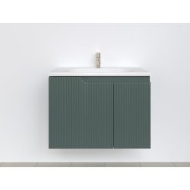   Piramida EURIDIKA fali fürdőszobabútor - műmárvány mosdóval -2 ajtós - PINO ZÖLD - 75 x 48 x 53 cm