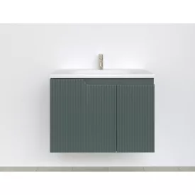   Piramida EURIDIKA fali fürdőszobabútor - műmárvány mosdóval -2 ajtós - PINO ZÖLD - 75 x 48 x 53 cm