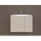 Piramida EURIDIKA fali fürdőszobabútor - műmárvány mosdóval -2 ajtós - PINO BÉZS - 75 x 48 x 53 cm