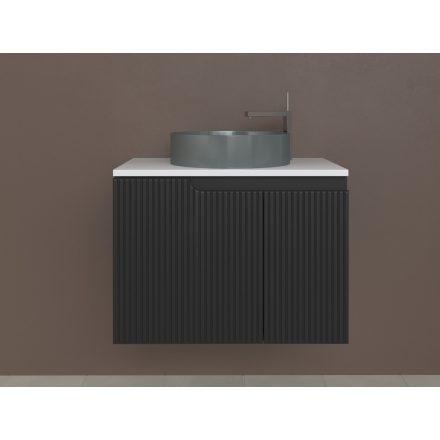 Piramida EURIDIKA fali fürdőszobabútor - mosdópult mosdó nélkül -2 ajtós - PINO FEKETE - 75 x 48 x 53 cm