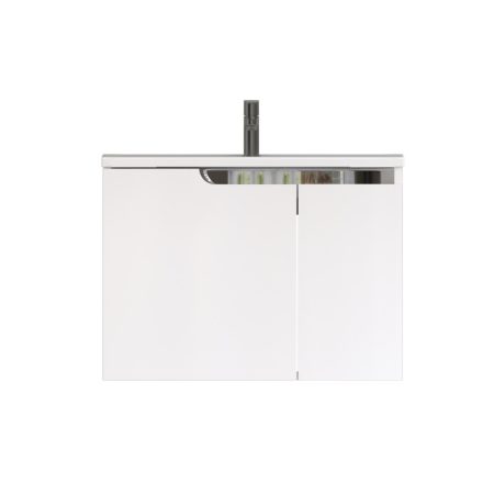 Piramida EURIDIKA fali fürdőszobabútor - műmárvány mosdóval -2 ajtós - 75 x 48 x 53 cm