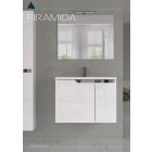 Piramida EURIDIKA fali fürdőszobabútor - műmárvány mosdóval -2 ajtós - 75 x 48 x 53 cm