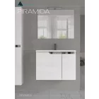 Piramida EURIDIKA fali fürdőszobabútor - műmárvány mosdóval -2 ajtós - 75 x 48 x 53 cm