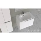 Piramida EURIDIKA fali fürdőszobabútor - műmárvány mosdóval -2 ajtós - 75 x 48 x 53 cm