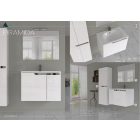 Piramida EURIDIKA fali fürdőszobabútor - műmárvány mosdóval -2 ajtós - 75 x 48 x 53 cm