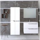 Piramida EURIDIKA fali fürdőszobabútor - műmárvány mosdóval -2 fiókos - 75 x 48 x 53 cm