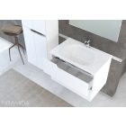 Piramida EURIDIKA fali fürdőszobabútor - műmárvány mosdóval -2 fiókos - 75 x 48 x 53 cm