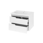 Piramida EURIDIKA fali fürdőszobabútor - műmárvány mosdóval -2 fiókos - 75 x 48 x 53 cm