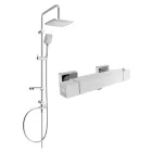 Mexen Cube Sven termosztátos zuhanyrendszer 22 cm-es esőztetővel, króm