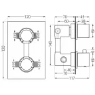 Mexen Cube DR02 termosztátos falsík alatti zuhanyrendszer 25 cm-es esőztetővel, arany