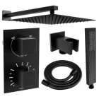 Mexen Cube DR02 termosztátos falsík alatti zuhanyrendszer 25 cm-es esőztetővel, fekete