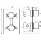 Mexen Cube DR02 termosztátos falsík alatti zuhanyrendszer 25 cm-es esőztetővel, fekete