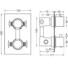 Mexen Cube DR02 termosztátos falsík alatti zuhanyrendszer 30 cm-es esőztetővel, rózsaarany