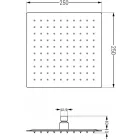 Mexen Cube DR02 termosztátos falsík alatti zuhanyrendszer 25 cm-es esőztetővel, kádtöltő kifolyóval, króm