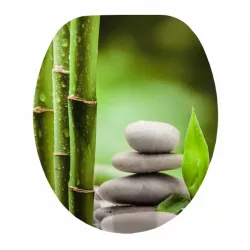 Bamboo mintás MDF WC ülőke rozsdamentes fémzsanérral 
