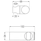 Mexen kerek fali kézizuhany-tartó 10,2 cm faltávolsággal, fekete