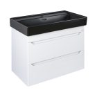 TMP SHARP 80 fali fürdőszobabútor - CeraStyle SHARP FEKETE mosdóval - 80 x 48 cm