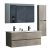 Hongkong Duo Loft Beton 120 komplett fürdőszoba bútor szett fali mosdószekrénnyel, dupla mosdóval, tükörrel, szekrénnyel