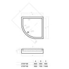 Favorit STEP zuhanytálca íves, 90 x 90 cm