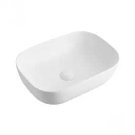   EROS - Top Counter pultra ültethető porcelán mosdó - SMILE 3 - MATT FEHÉR - 46,5 x 32,5 x 13 cm