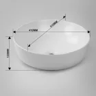 EROS - Top Counter pultra ültethető porcelán mosdó - RAISE - MATT FEHÉR - O - Ø 41 cm