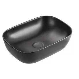   EROS - Top Counter pultra ültethető porcelán mosdó - SMILE 3 - MATT FEKETE - 46,5 x 32,5 x 13 cm