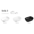 EROS - Top Counter pultra ültethető porcelán mosdó - SMILE 3 - MATT FEKETE - 46,5 x 32,5 x 13 cm