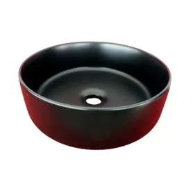   EROS - Top Counter pultra ültethető porcelán mosdó - SIMPLE 8 - MATT FEKETE - 36 x 36 x 13 cm