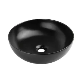   EROS - Top Counter pultra ültethető porcelán mosdó - RAISE - MATT FEKETE - O - Ø 41 cm