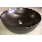 EROS - Top Counter pultra ültethető porcelán mosdó - RAISE - MATT FEKETE - O - Ø 41 cm
