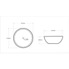 EROS - Top Counter pultra ültethető porcelán mosdó - RAISE - O - Ø 41 cm
