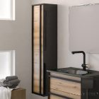 PIRAMIDA EURIDIKA OLIVA - FEKETE BETA FALI FÜGGESZTETT FÜRDŐSZOBAI ÁLLÓSZEKRÉNY - 35 X 150 X 30 CM