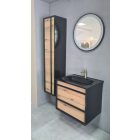 PIRAMIDA EURIDIKA OLIVA - FEKETE BETA FALI FÜGGESZTETT FÜRDŐSZOBAI ÁLLÓSZEKRÉNY - 35 X 150 X 30 CM