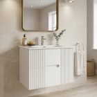 TMP MODENA 75 fali függesztett fürdőszobabútor - SKY E-8099-75 porcelán mosdóval - 75 x 46 cm