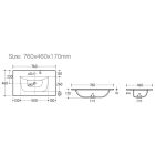 TMP MODENA 75 fali függesztett fürdőszobabútor - SKY E-8099-75 porcelán mosdóval - 75 x 46 cm