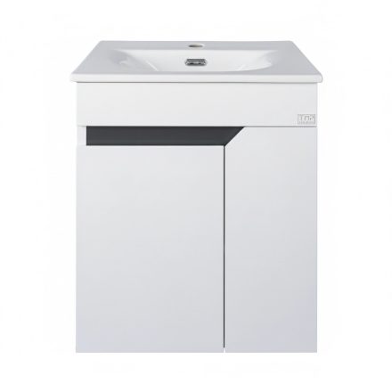 TMP VISION 55 fali függesztett fürdőszobai bútor - SKY E-8099-55 porcelán mosdóval - 55 x 46 cm