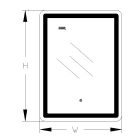 Viva AURA Led TOUCH fürdőszobai tükör - páramenetesítővel - órával - álló - 60 x 80 cm