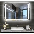 Viva AURA Led TOUCH fürdőszobai tükör - páramenetesítővel - órával - fekvő - 60 x 80 cm