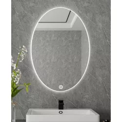   Viva AURA PINO 60 fürdőszoba tükör - érintőkapcsolóval - AMBIENT LED - ELIPSZIS -ÁLLÓ - 60x80 cm