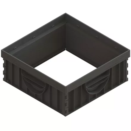 BASE PP akna toldalék – 300×300 mm, fekete, H120 mm