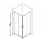 Vela Banyo TMP zuhanykabin - 80 SZÖGLETES - 5 mm víztiszta vízlepergető üveggel - 80 x 80 x 190 cm