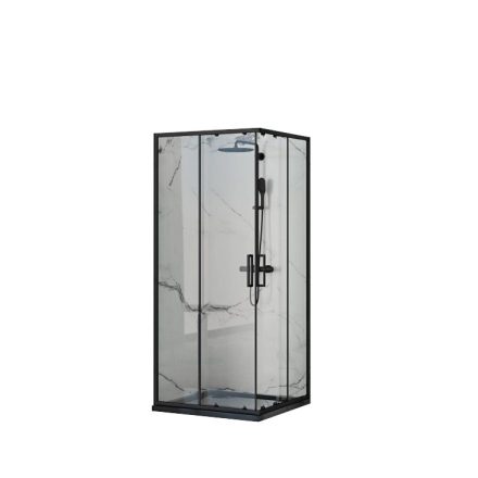 Vela Banyo NERO MATT FEKETE szögletes zuhanykabin 90x90x190, 6 mm üveg