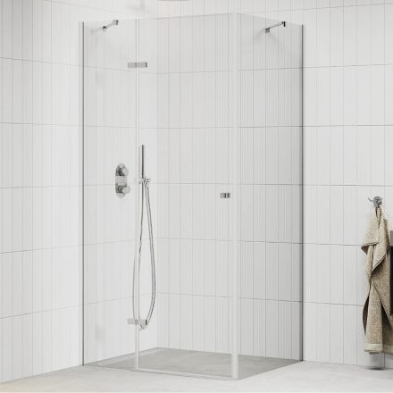 Mexen Roma aszimmetrikus szögletes nyílóajtós zuhanykabin 6 mm vastag vízlepergető biztonsági üveggel, 190 cm magas