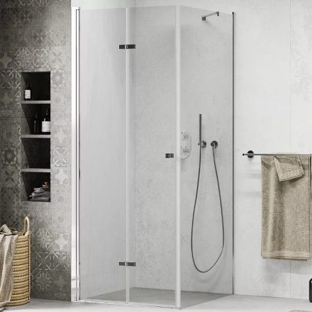 Mexen Lima szögletes összecsukható nyílóajtós zuhanykabin 6 mm vastag vízlepergető biztonsági üveggel, 190 cm magas