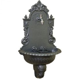   VERONA kerti alumínium öntvény falikút kalapácslakk ezüst, tömlővéges réz kerti csappal