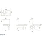 Noura perem nélküli mély öblítésű szögletes monoblokkos WC alsó/hátsó kifolyású, tartállyal, tetővel